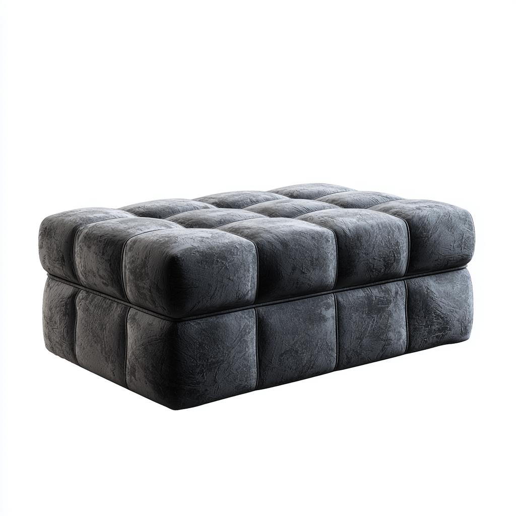 Poggiapiedi imbottito in tessuto 90x60x42 cm - grigio scuro - design moderno per soggiorno-Homeixe