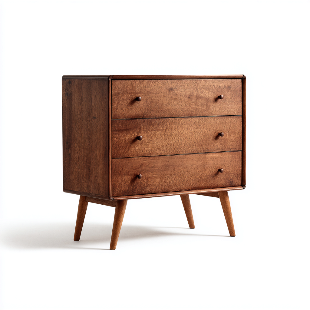 Armadio da ufficio in legno massello 80x40x85 cm - noce - stile vintage-Comfyify