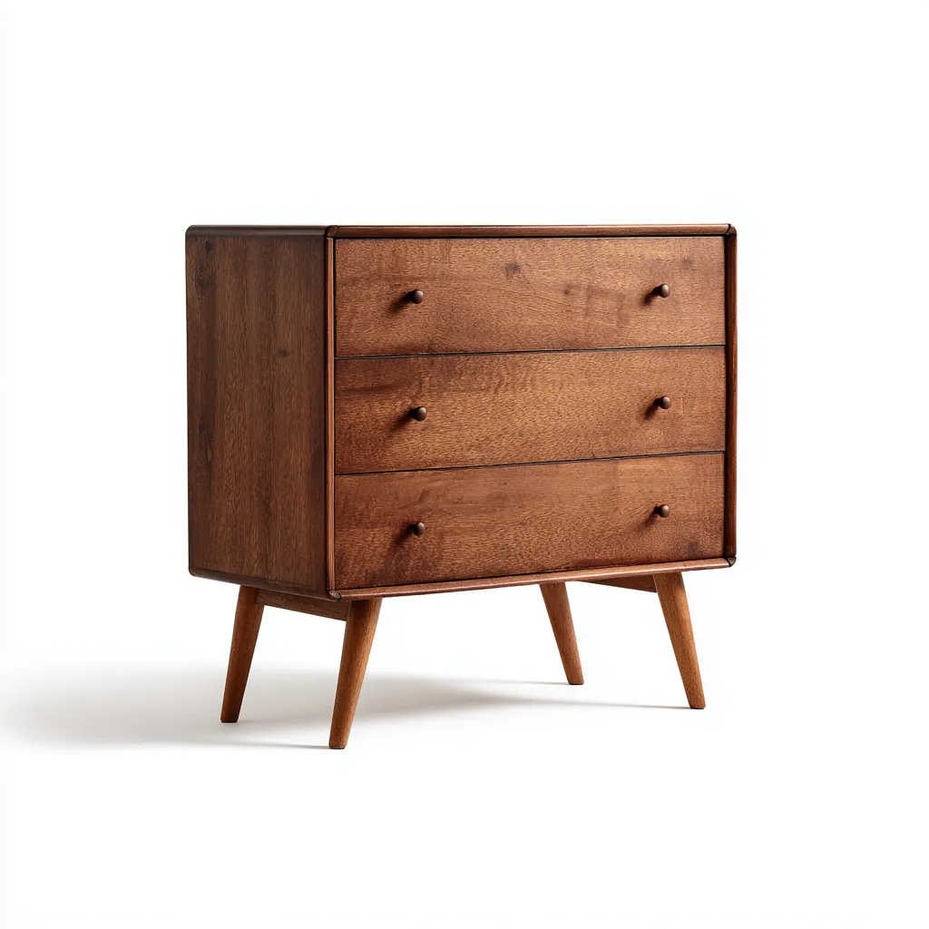 Armadio da ufficio in legno massello 80x40x85 cm - noce - stile vintage-Comfyify