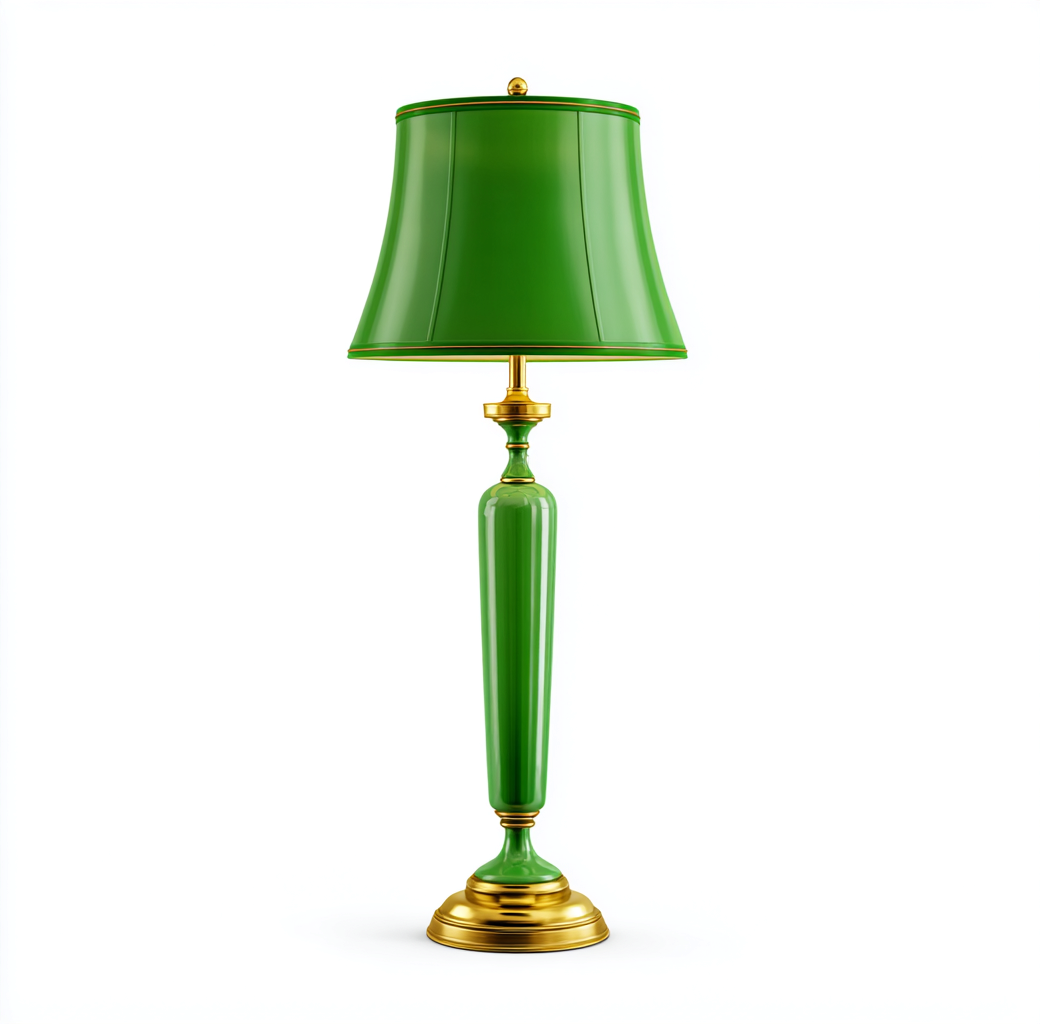 Lampada da terra in metallo 32x32x65 cm - verde-oro - design classico-Comfyify