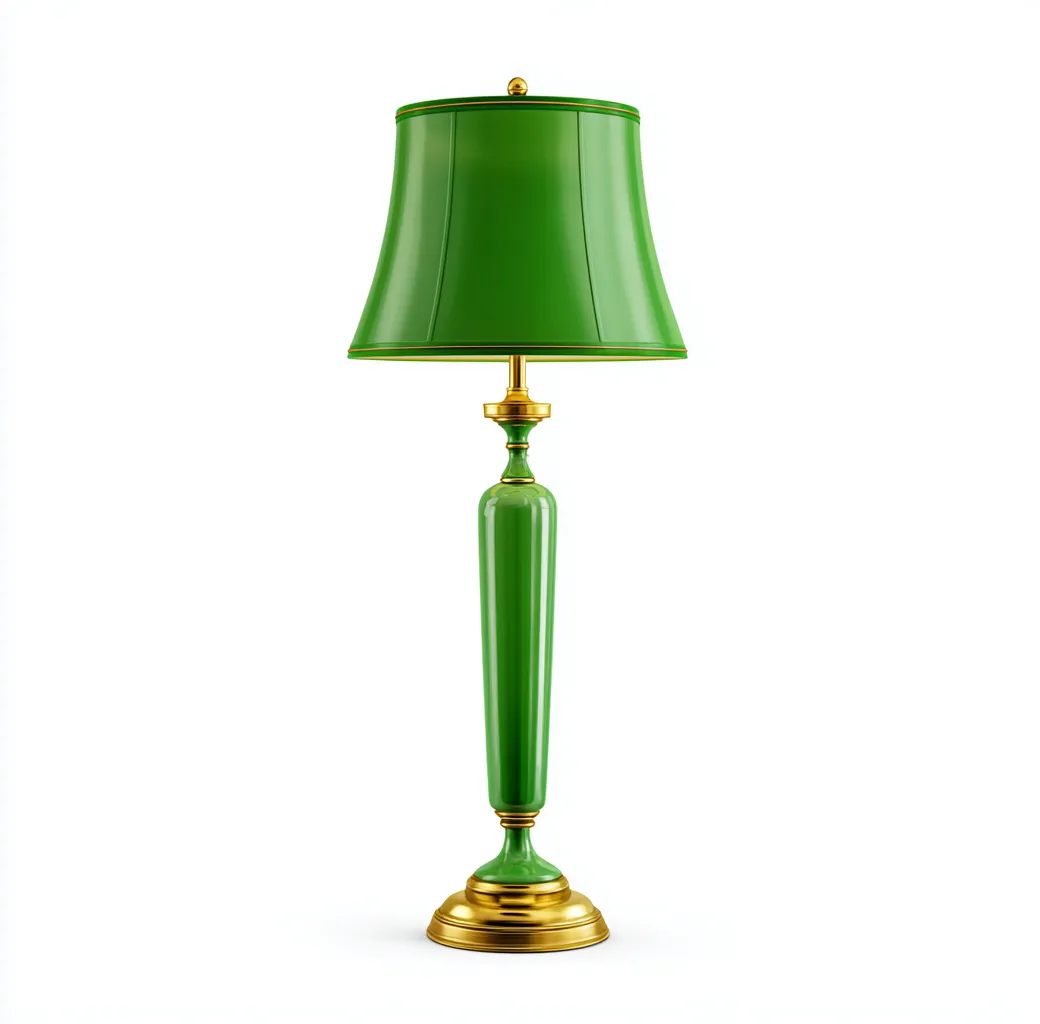Lampada da terra in metallo 32x32x65 cm - verde-oro - design classico-Comfyify