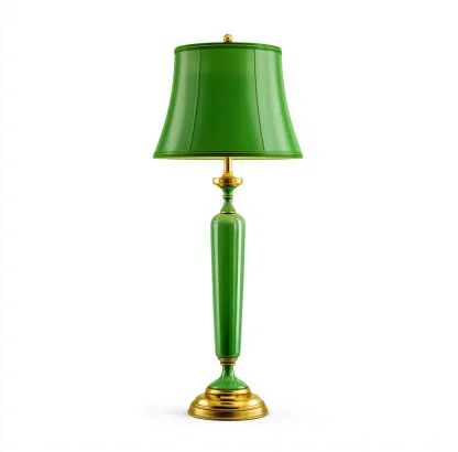 Lampada da terra in metallo 32x32x65 cm - verde-oro - design classico-Comfyify