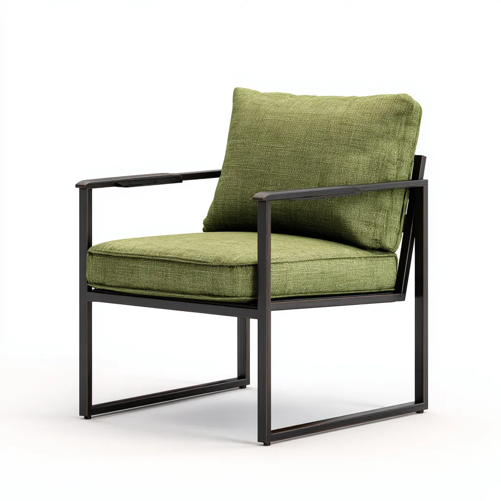 Poltrona in tessuto e metallo 75x70x85 cm - verde - stile moderno-Comfyify