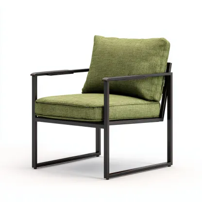 Poltrona in tessuto e metallo 75x70x85 cm - verde - stile moderno-Comfyify