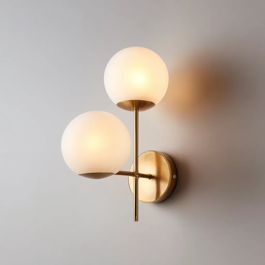 Applique da parete metallo vetro 20x15x45 cm - ottone-bianco - design moderno elegante-Comfyify