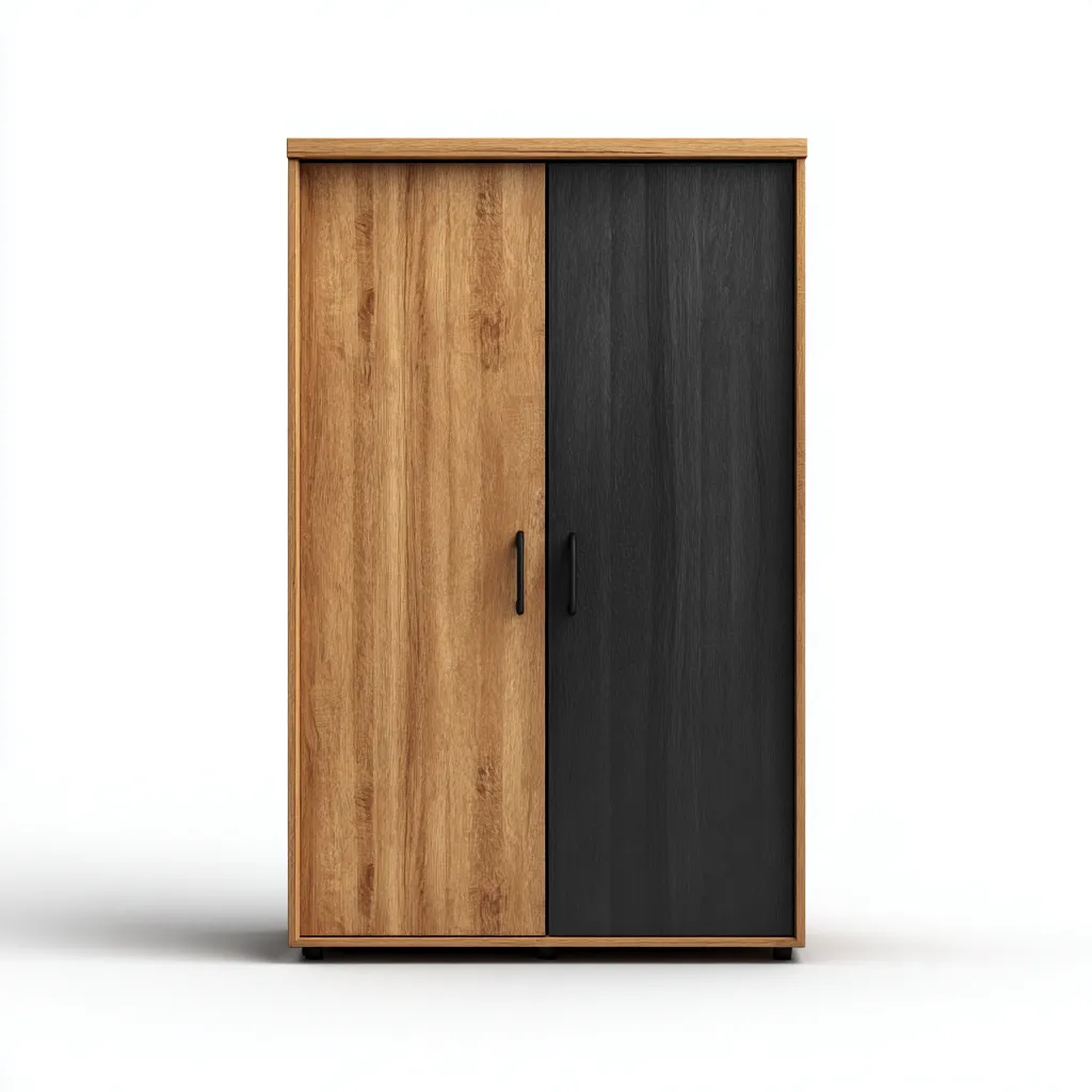 Armadio in legno 100x55x190 cm - rovere-nero - design contemporaneo per camera da letto-Comfyify