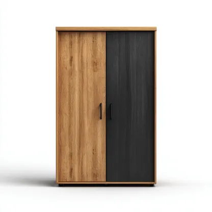 Armadio in legno 100x55x190 cm - rovere-nero - design contemporaneo per camera da letto-Comfyify