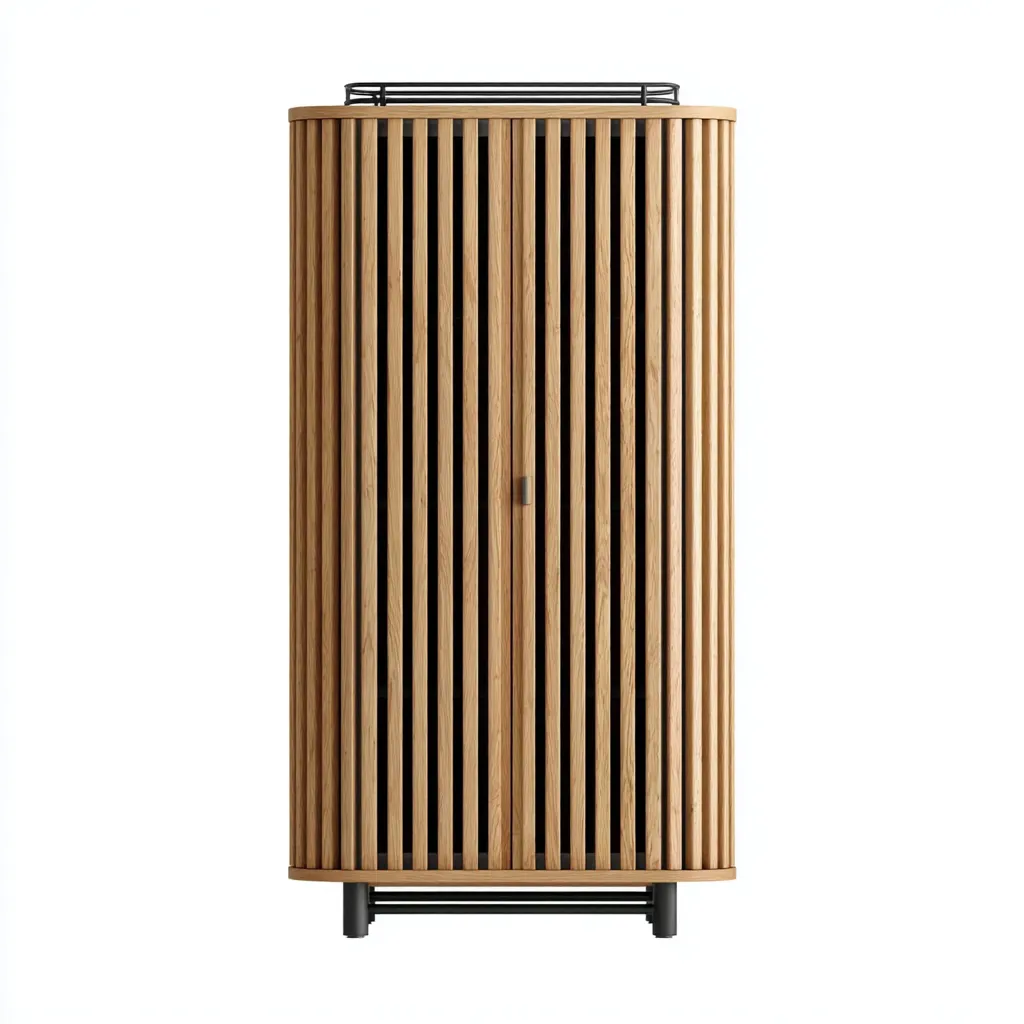 Armadio - legno di rovere e metallo - 100x50x190 cm - rovere naturale-nero - design moderno-Comfyify