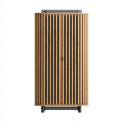 Armadio - legno di rovere e metallo - 100x50x190 cm - rovere naturale-nero - design moderno-Comfyify