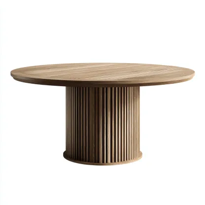 Tavolo da giardino rotondo in legno 120x120x76 cm - marrone - design naturale contemporaneo-Comfyify