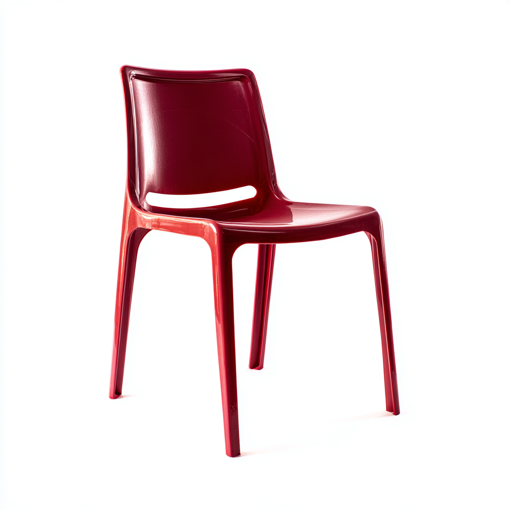 Sedia da giardino in plastica rossa lucida 45x50x83 cm - design moderno - adatta per esterni-Comfyify