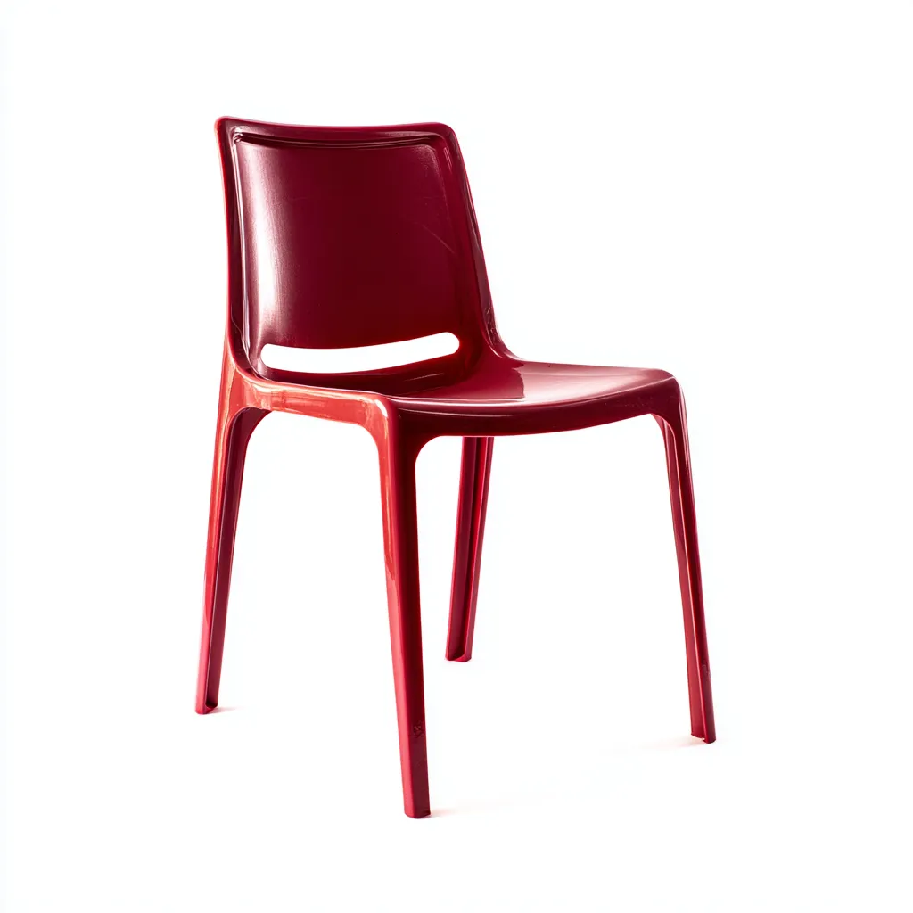 Sedia da giardino in plastica rossa lucida 45x50x83 cm - design moderno - adatta per esterni-Comfyify