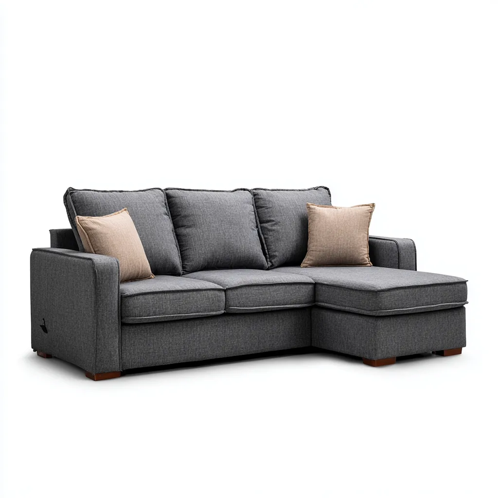 Divano angolare in tessuto 270x175x85 cm - grigio - design moderno-Comfyify