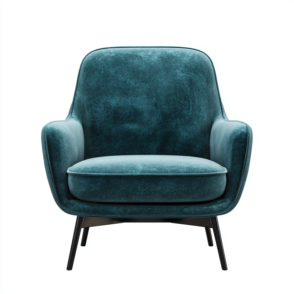 Poltrona in velluto con gambe in metallo 80x84x90 cm - blu petrolio - stile moderno-Comfyify
