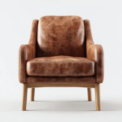 Poltrona in pelle 85x90x85 cm - marrone - stile moderno-Comfyify