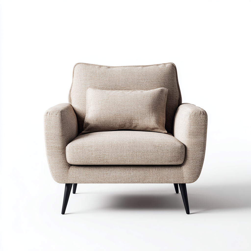 Poltrona in tessuto 85x95x85 cm - beige - design moderno-Comfyify