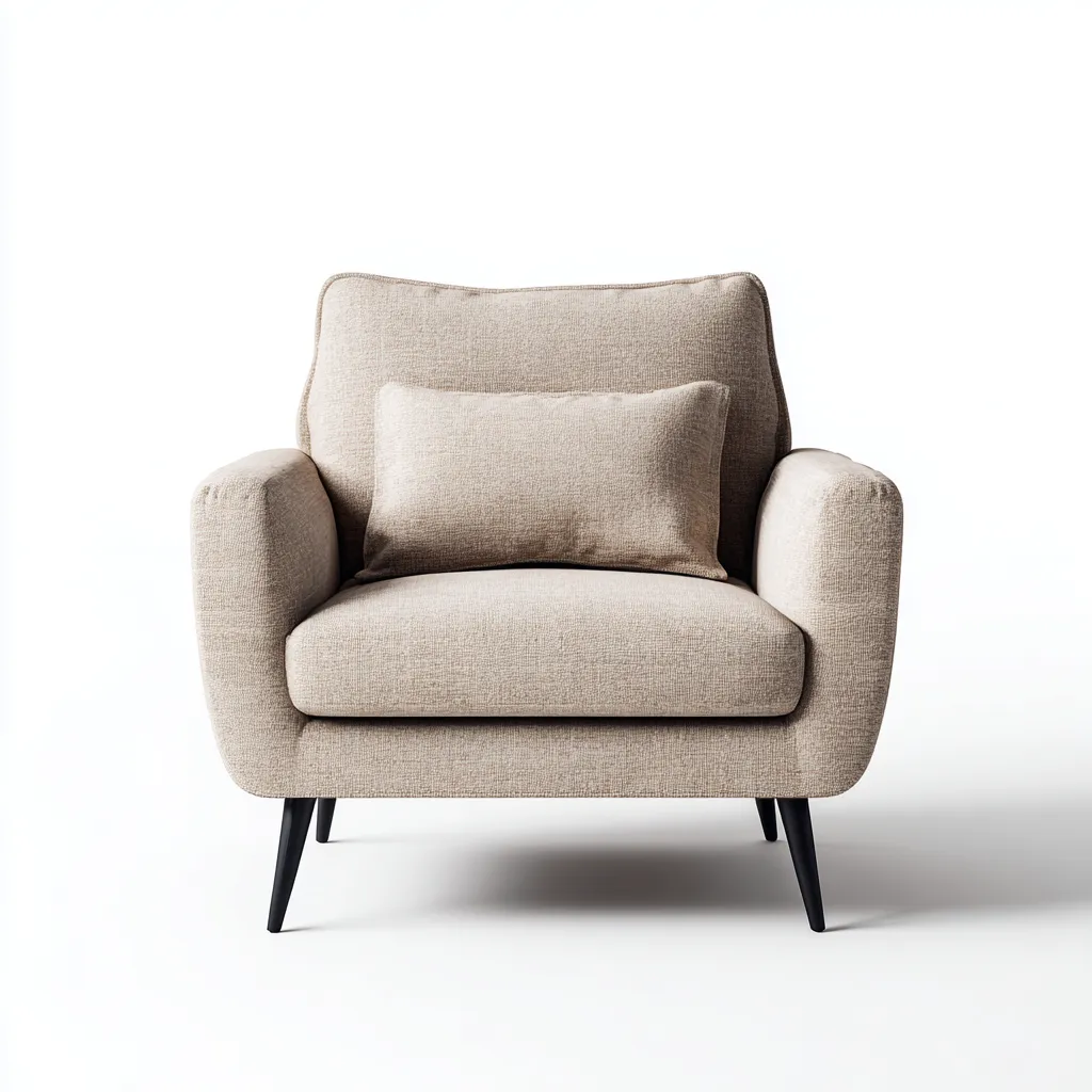 Poltrona in tessuto 85x95x85 cm - beige - design moderno-Comfyify