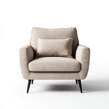 Poltrona in tessuto 85x95x85 cm - beige - design moderno-Comfyify