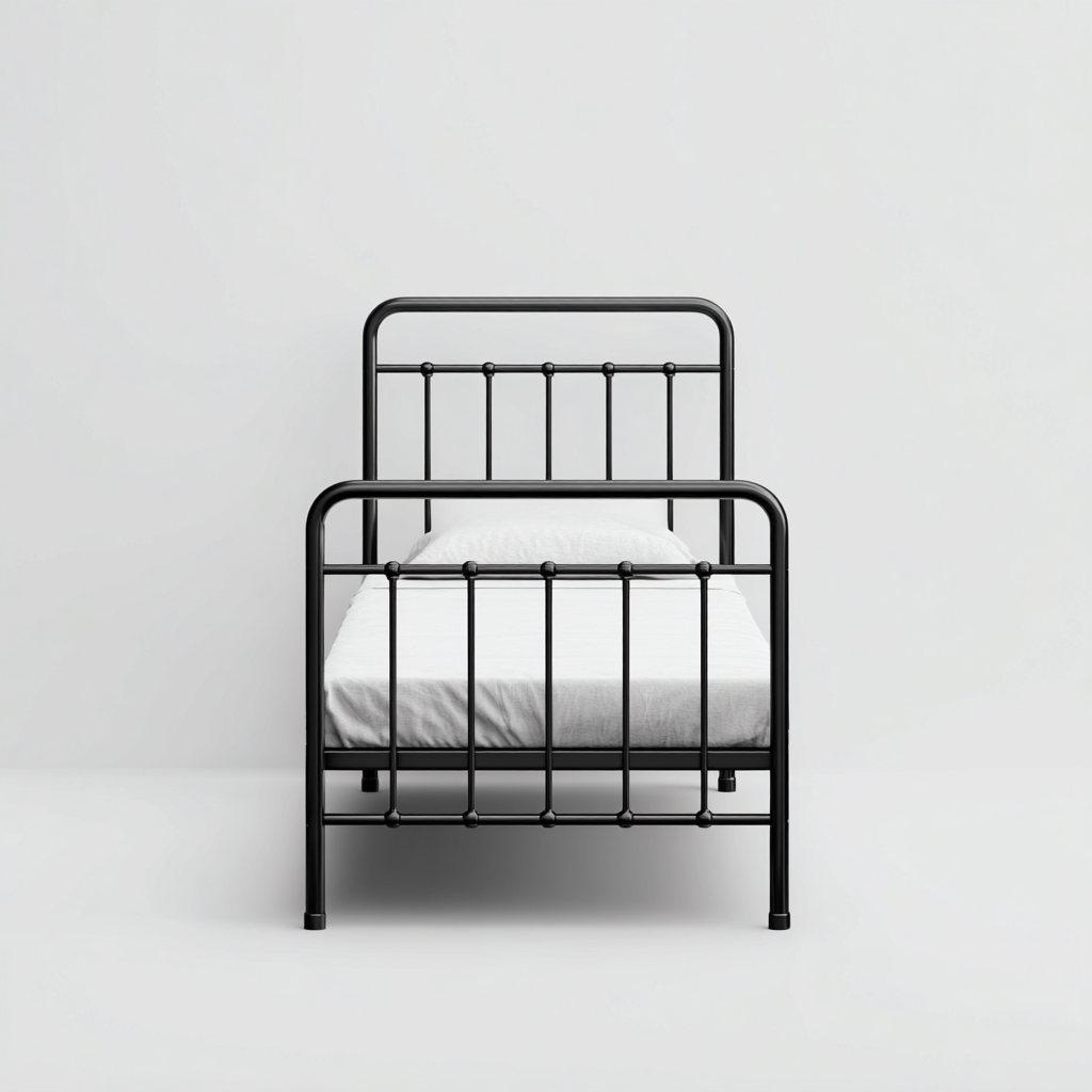 Letto singolo in metallo 200x100x100 cm - nero - stile classico-Comfyify