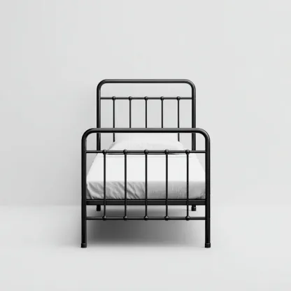 Letto singolo in metallo 200x100x100 cm - nero - stile classico-Comfyify