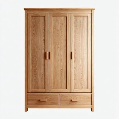 Armadio in legno massello 130x55x200 cm - rovere naturale - design classico per camera da letto-Comfyify