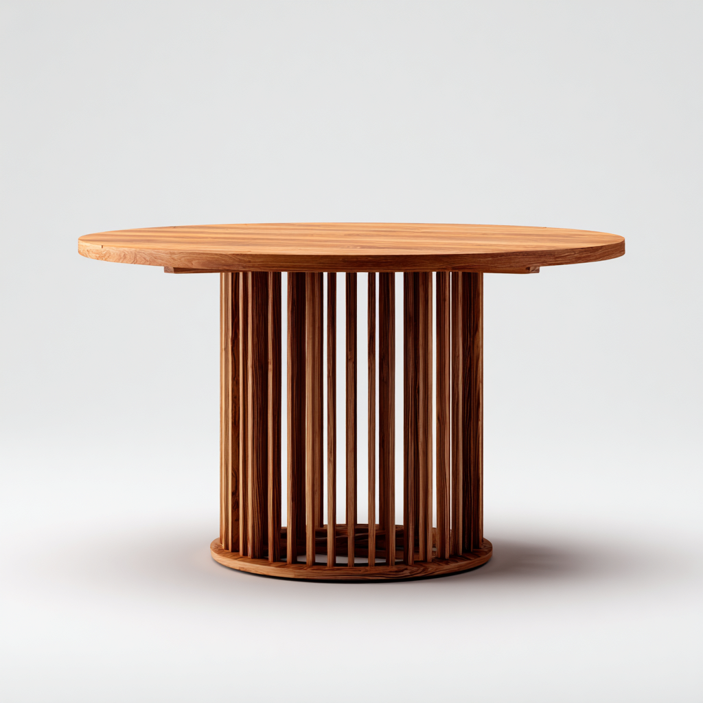 Tavolo da giardino in legno 120x120x75 cm - marrone naturale - design rotondo moderno-Comfyify