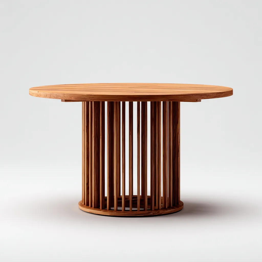 Tavolo da giardino in legno 120x120x75 cm - marrone naturale - design rotondo moderno-Comfyify