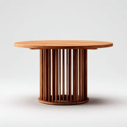 Tavolo da giardino in legno 120x120x75 cm - marrone naturale - design rotondo moderno-Comfyify