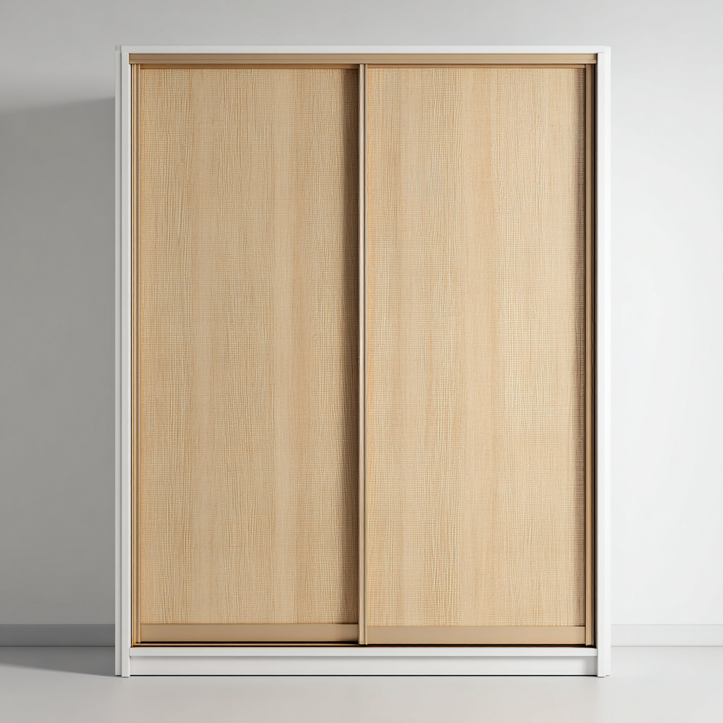 Armadio - legno MDF e pannelli laminati - 180x60x210 cm - rovere chiaro-bianco - design moderno-Comfyify