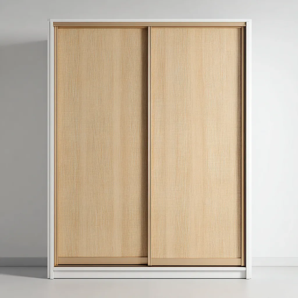 Armadio - legno MDF e pannelli laminati - 180x60x210 cm - rovere chiaro-bianco - design moderno-Comfyify