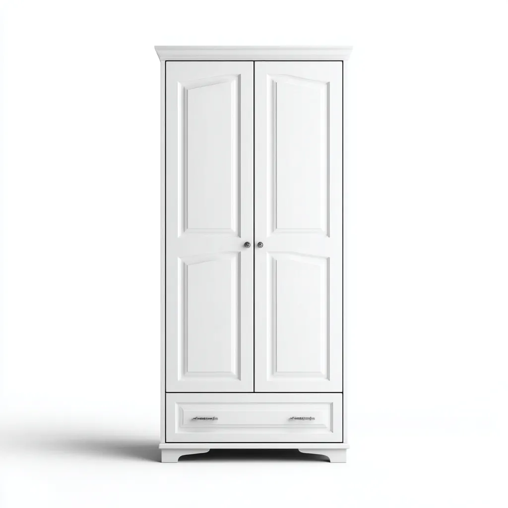 Armadio in legno 100x55x200 cm - bianco - design classico per camera da letto-Comfyify