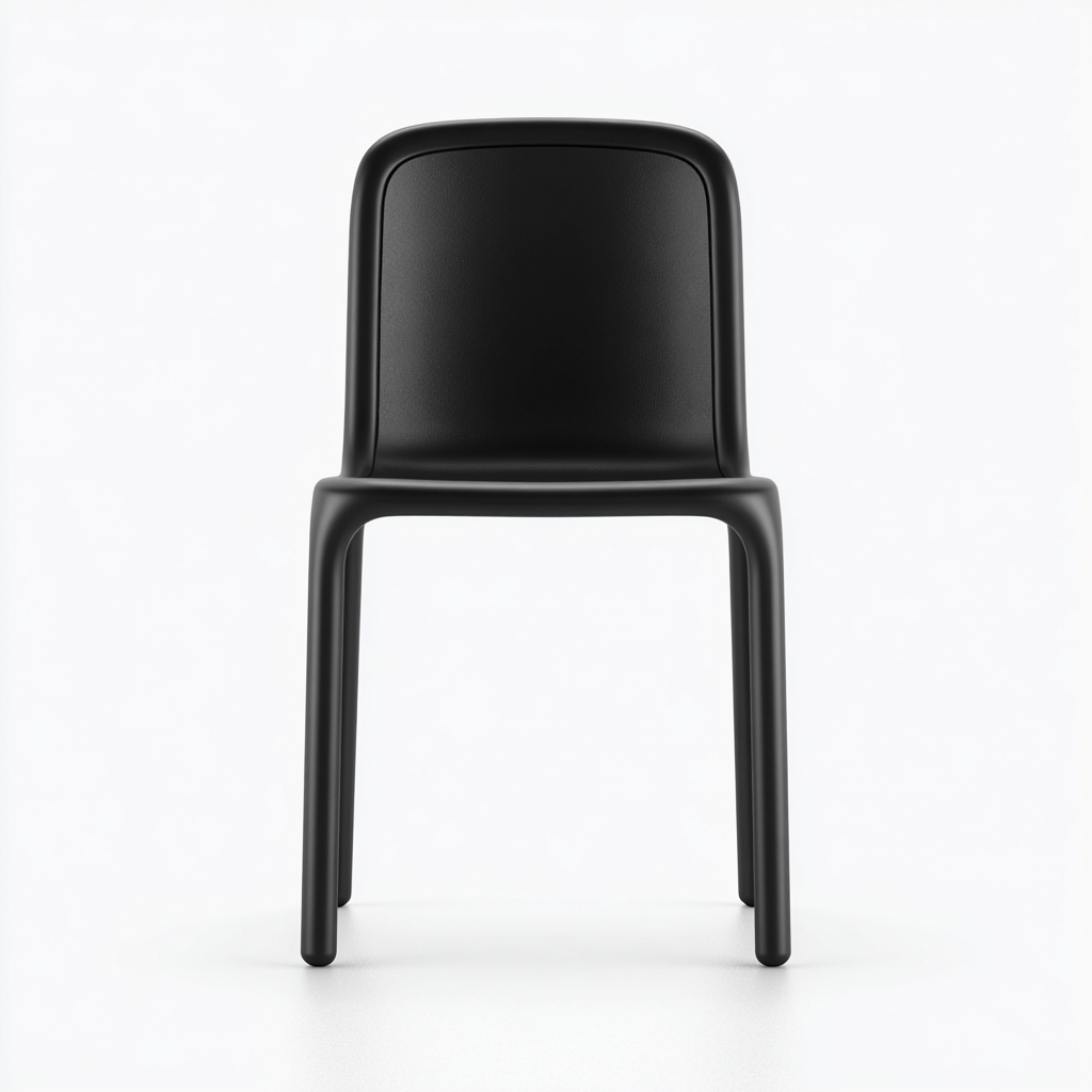 Sedia da giardino in plastica nera opaca 45x50x82 cm - nero - design moderno minimalista-Comfyify