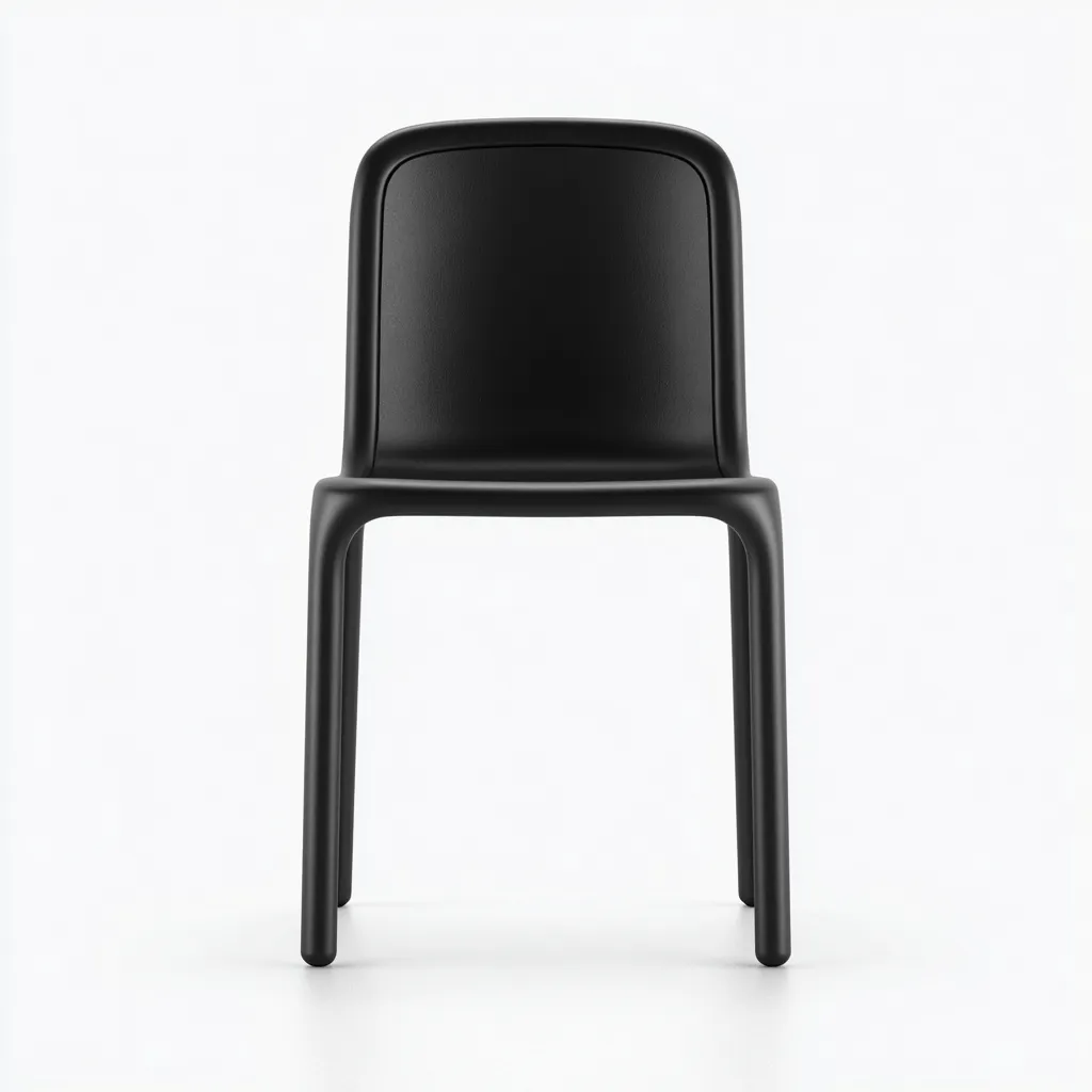 Sedia da giardino in plastica nera opaca 45x50x82 cm - nero - design moderno minimalista-Comfyify