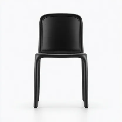 Sedia da giardino in plastica nera opaca 45x50x82 cm - nero - design moderno minimalista-Comfyify