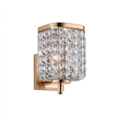 Applique da parete metallo cristallo 16x12x24 cm - oro - design moderno di lusso-Comfyify