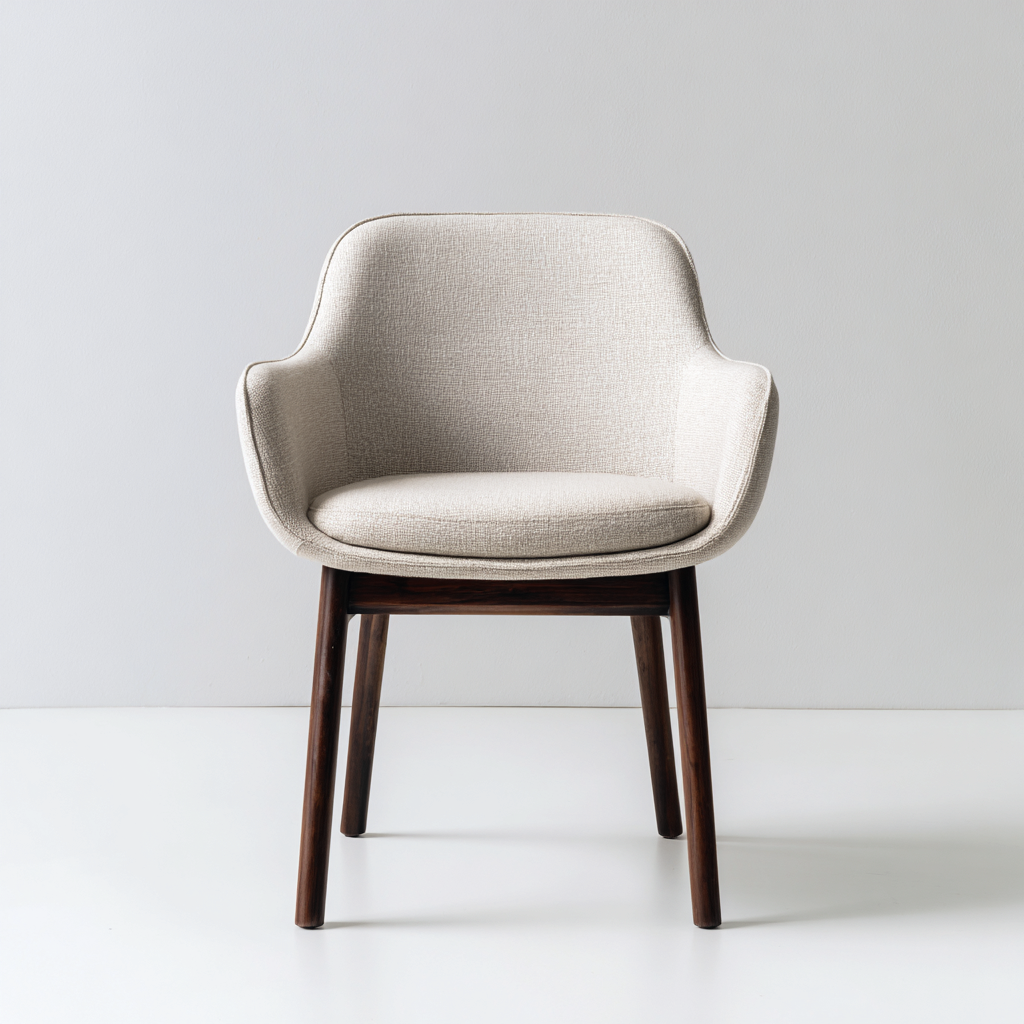 Poltrona con braccioli in tessuto 60x58x82 cm - beige - stile moderno-Comfyify