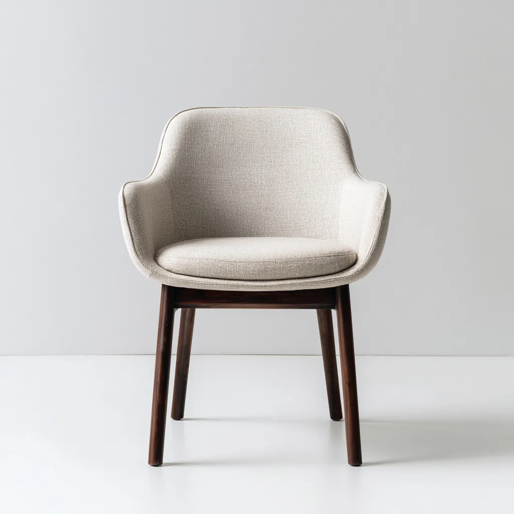 Poltrona con braccioli in tessuto 60x58x82 cm - beige - stile moderno-Comfyify