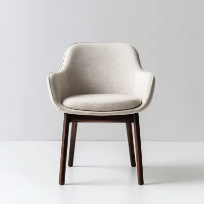 Poltrona con braccioli in tessuto 60x58x82 cm - beige - stile moderno-Comfyify