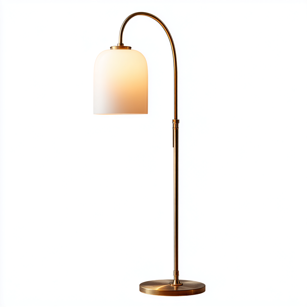 Lampada da terra in metallo e vetro 30x30x155 cm - oro-bianco - design moderno-Comfyify