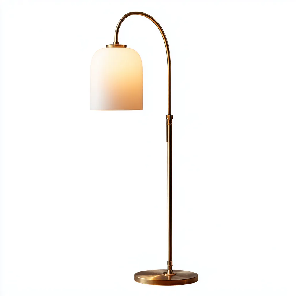 Lampada da terra in metallo e vetro 30x30x155 cm - oro-bianco - design moderno-Comfyify