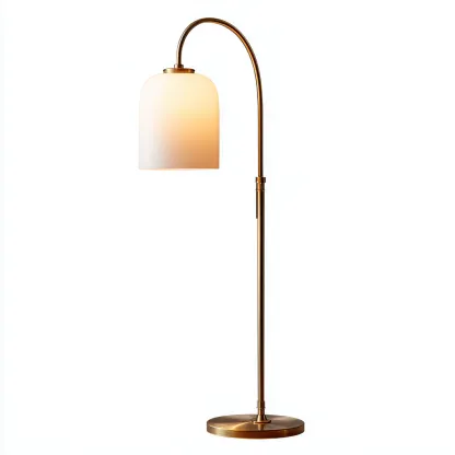 Lampada da terra in metallo e vetro 30x30x155 cm - oro-bianco - design moderno-Comfyify