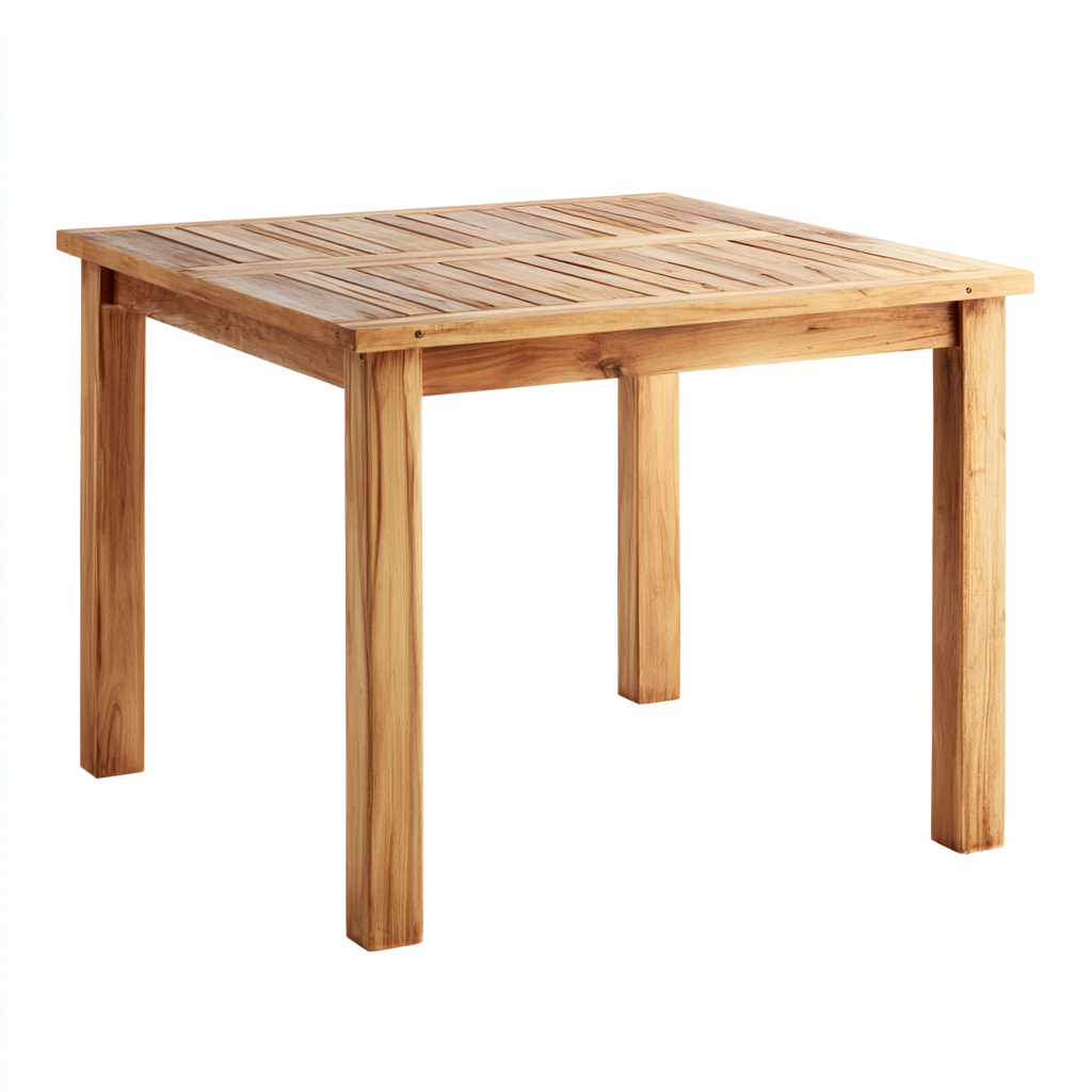 Tavolo da giardino quadrato in legno di teak 80x80x75 cm - marrone - design naturale resistente-Comfyify