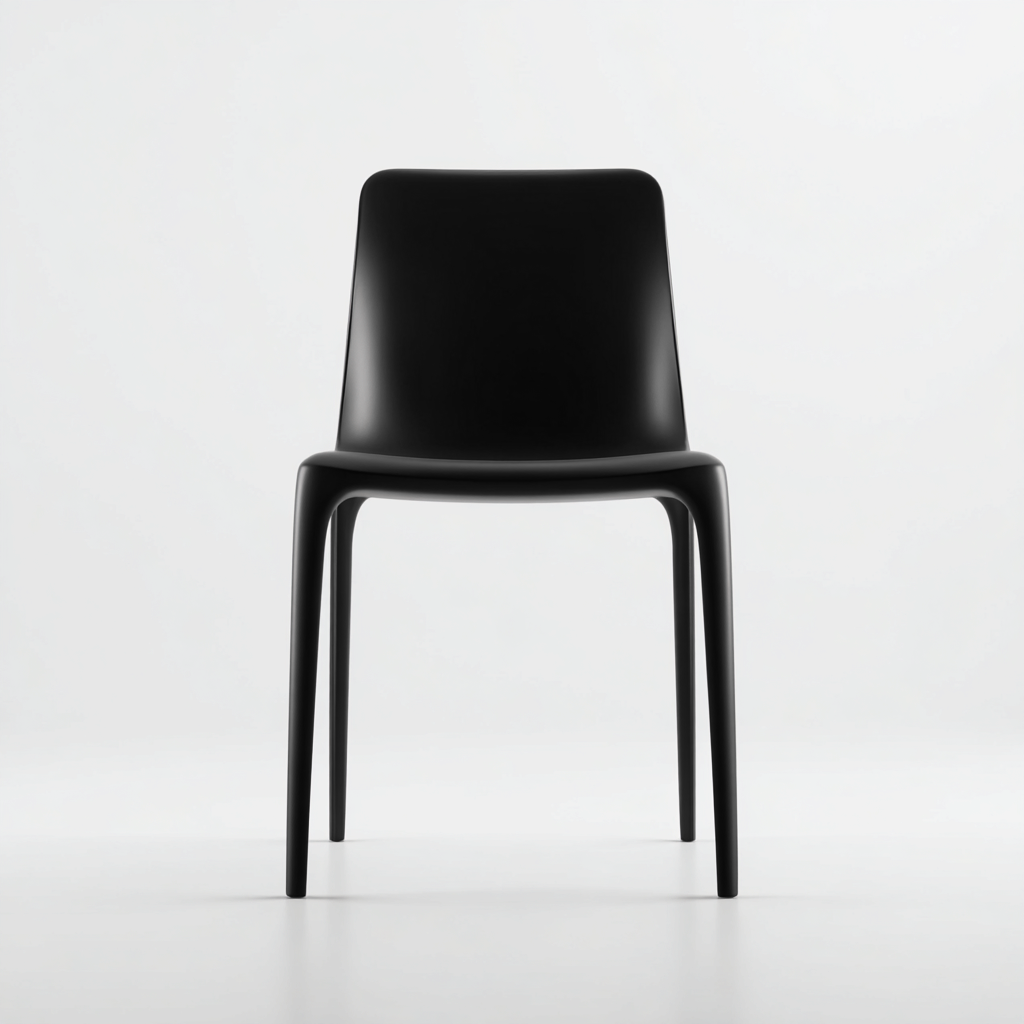 Sedia da giardino in plastica nera opaca 45x50x83 cm - design moderno - adatta per esterni-Comfyify