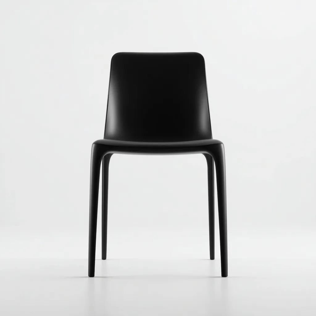 Sedia da giardino in plastica nera opaca 45x50x83 cm - design moderno - adatta per esterni-Comfyify