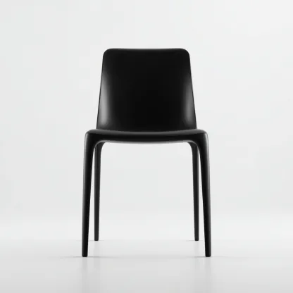 Sedia da giardino in plastica nera opaca 45x50x83 cm - design moderno - adatta per esterni-Comfyify