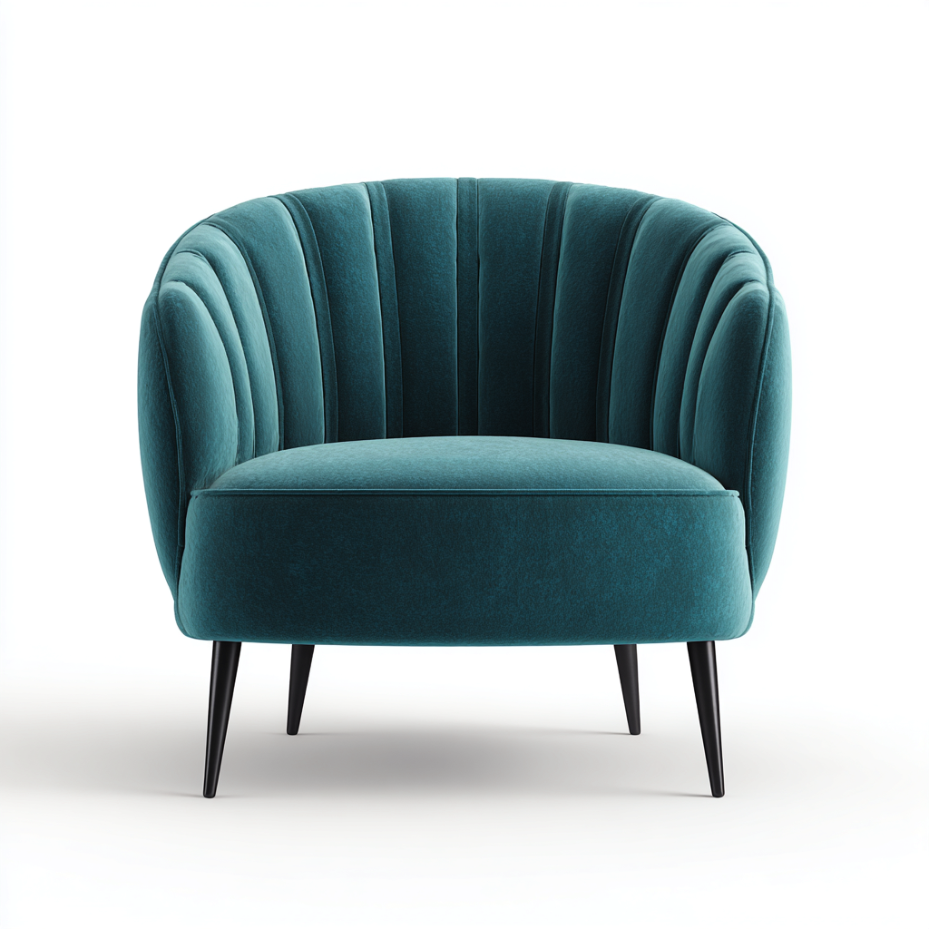 Poltrona in velluto 78x75x78 cm - blu - stile moderno chic-Comfyify