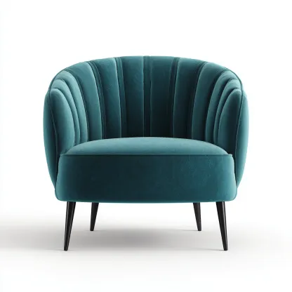 Poltrona in velluto 78x75x78 cm - blu - stile moderno chic-Comfyify