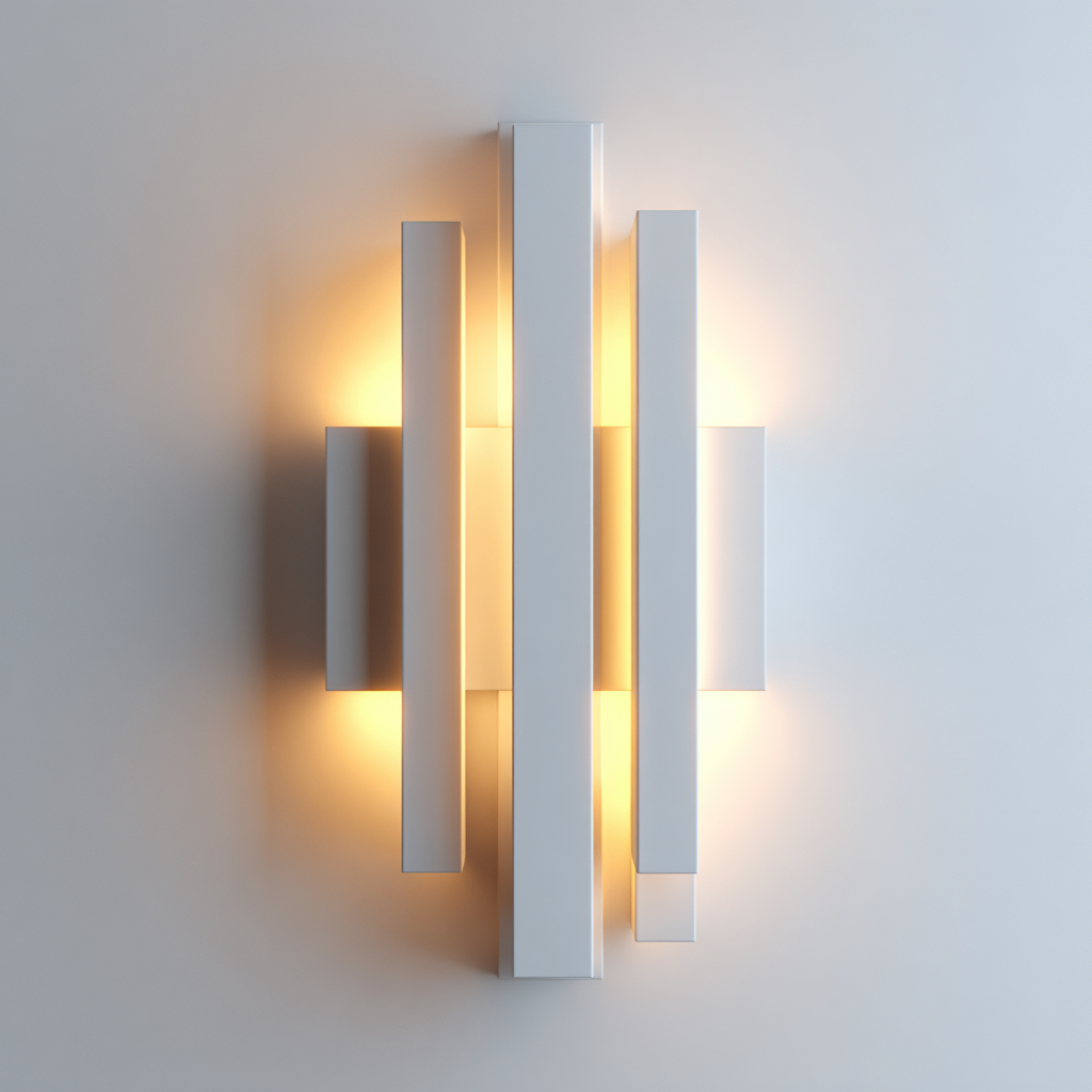 Applique da parete metallo - 22x10x40 cm - bianco - design minimalista-Comfyify