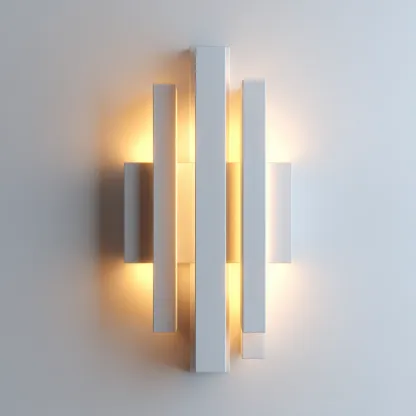 Applique da parete metallo - 22x10x40 cm - bianco - design minimalista-Comfyify