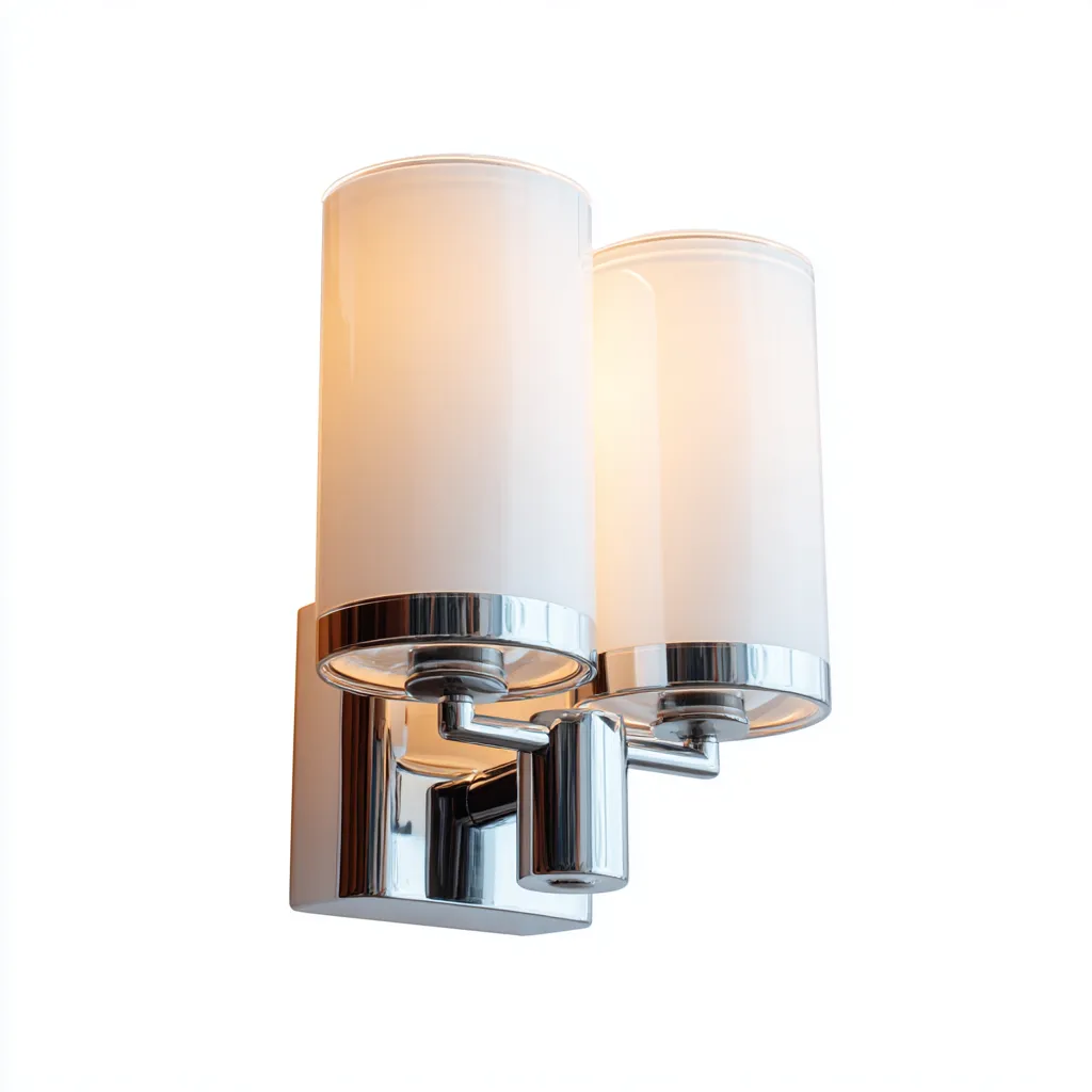 Applique da parete metallo vetro 20x14x30 cm - cromato-bianco - design moderno minimalista-Comfyify